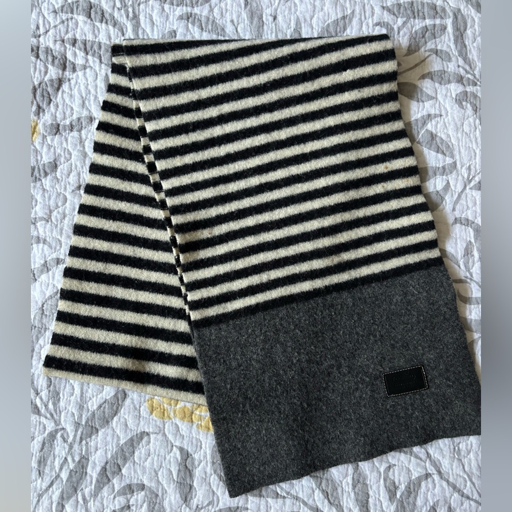 Coach striped wool scarf